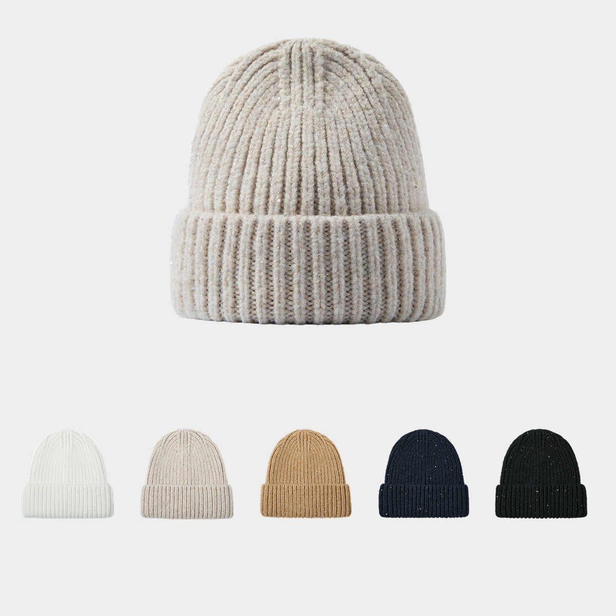 Blank Metallic Sequin Cuff Knit Beanie Wholesale - 1285 Foremost Hat-Wholesale & Custom Hats
