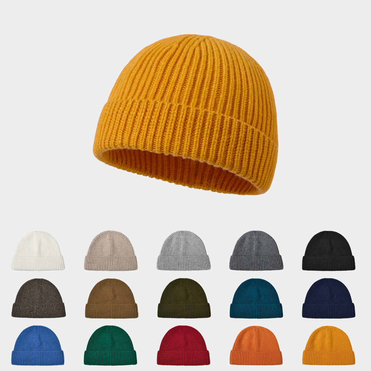 Blank 100% Merino Wool Short Fisherman Beanie Wholesale - 1281