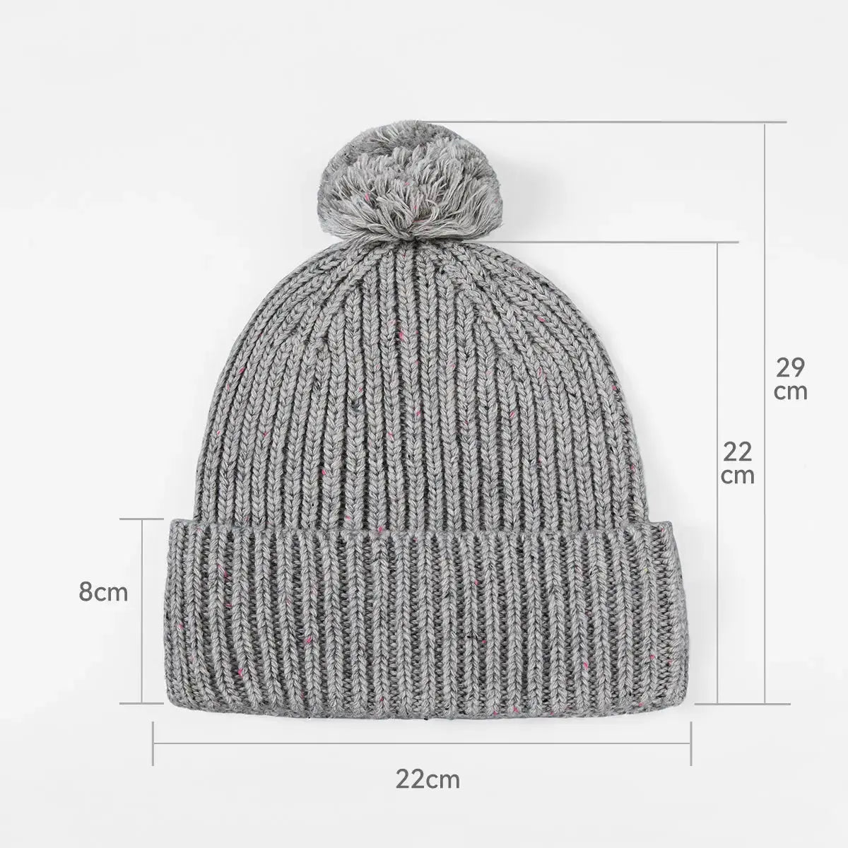 Blank Wool Flecked Pom Pom Beanie Wholesale - 1192 Foremost Hat-Wholesale & Custom Hats