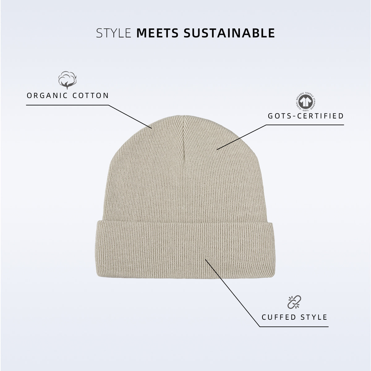 Blank 100% Organic Cotton Kids Beanie Wholesale - 1202 foremosthat