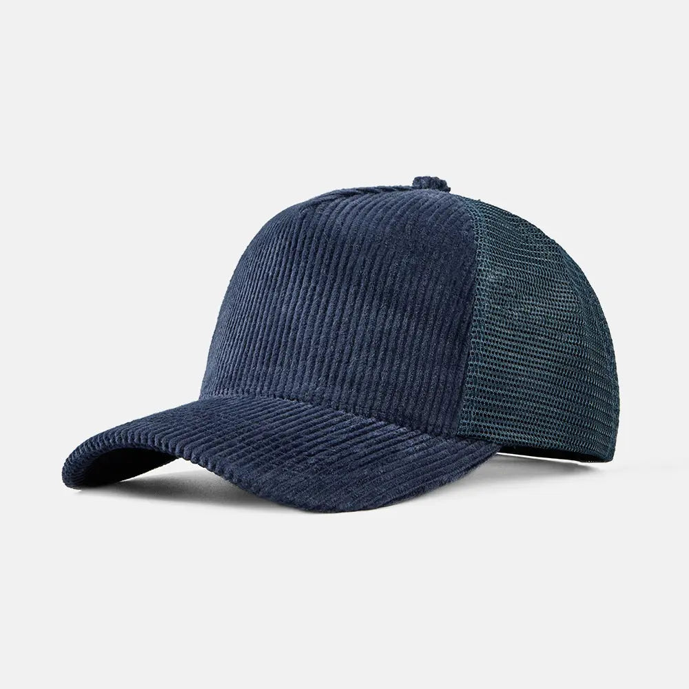 Blank 5 Panel Corduroy Trucker Hat - 5129 foremosthat