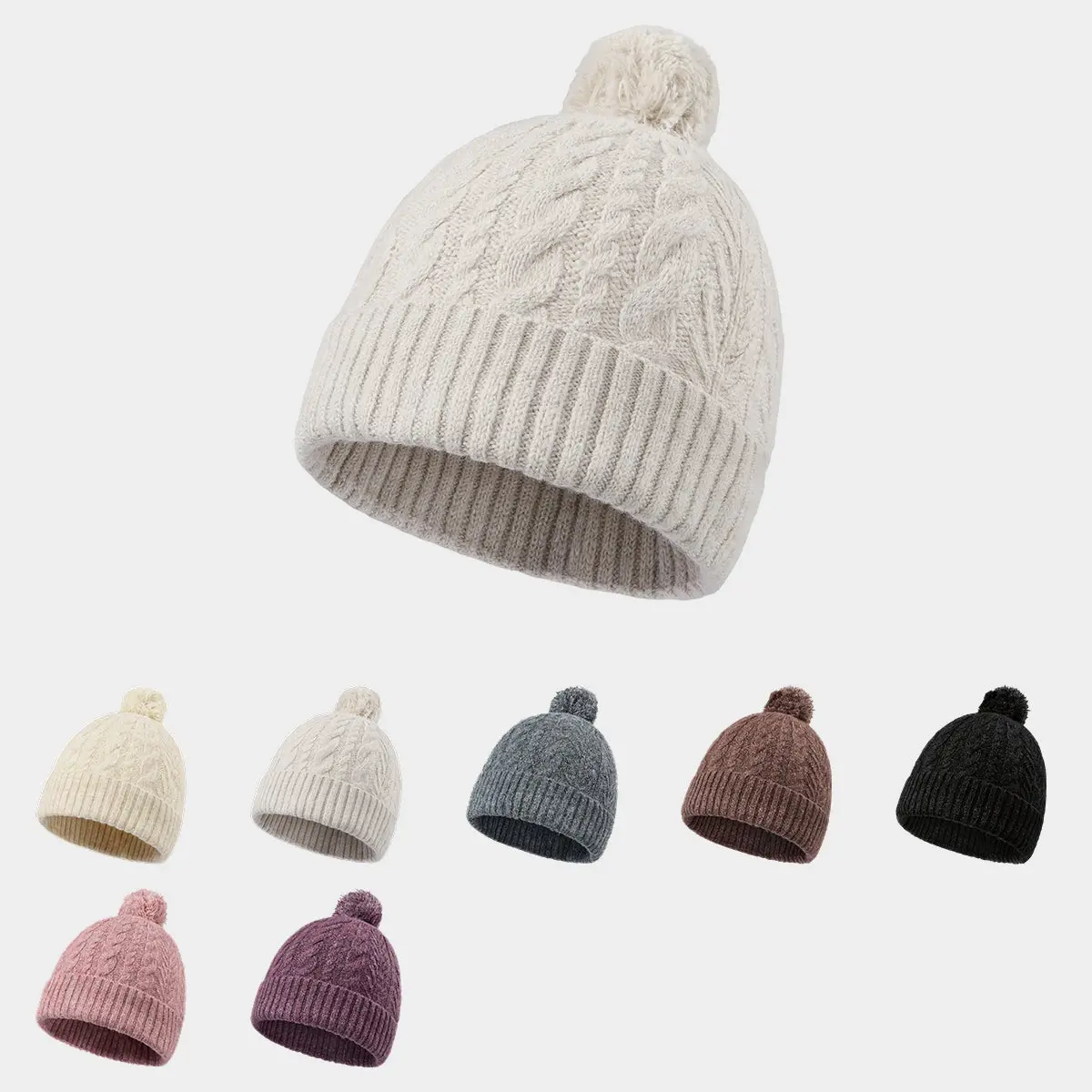 Blank Recycled Polyester Knitted Bobble Hat Wholesale - 1335 Foremost Hat-Wholesale & Custom Hats