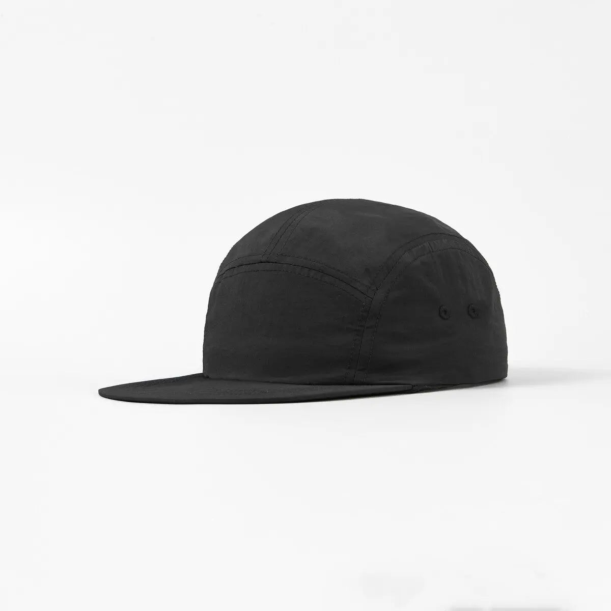 Blank 5 Panel Nylon Camper Hat - 6016 Black Foremost Hat