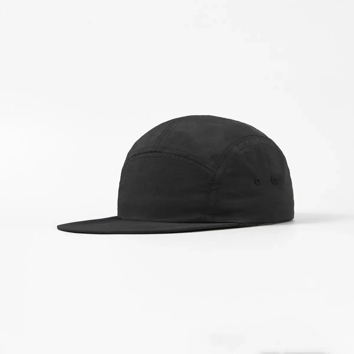 Blank 5 Panel Nylon Camper Hat - 6016 Black Foremost Hat