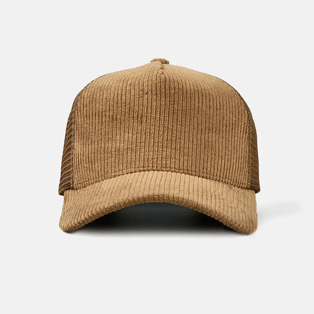 Blank 5 Panel Corduroy Trucker Hat - 5129 foremosthat