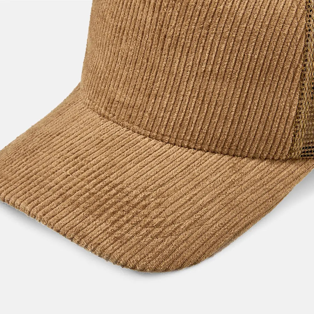 Blank 5 Panel Corduroy Trucker Hat - 5129 foremosthat