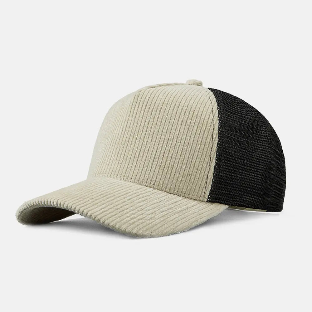 Blank 5 Panel Corduroy Trucker Hat - 5129 foremosthat