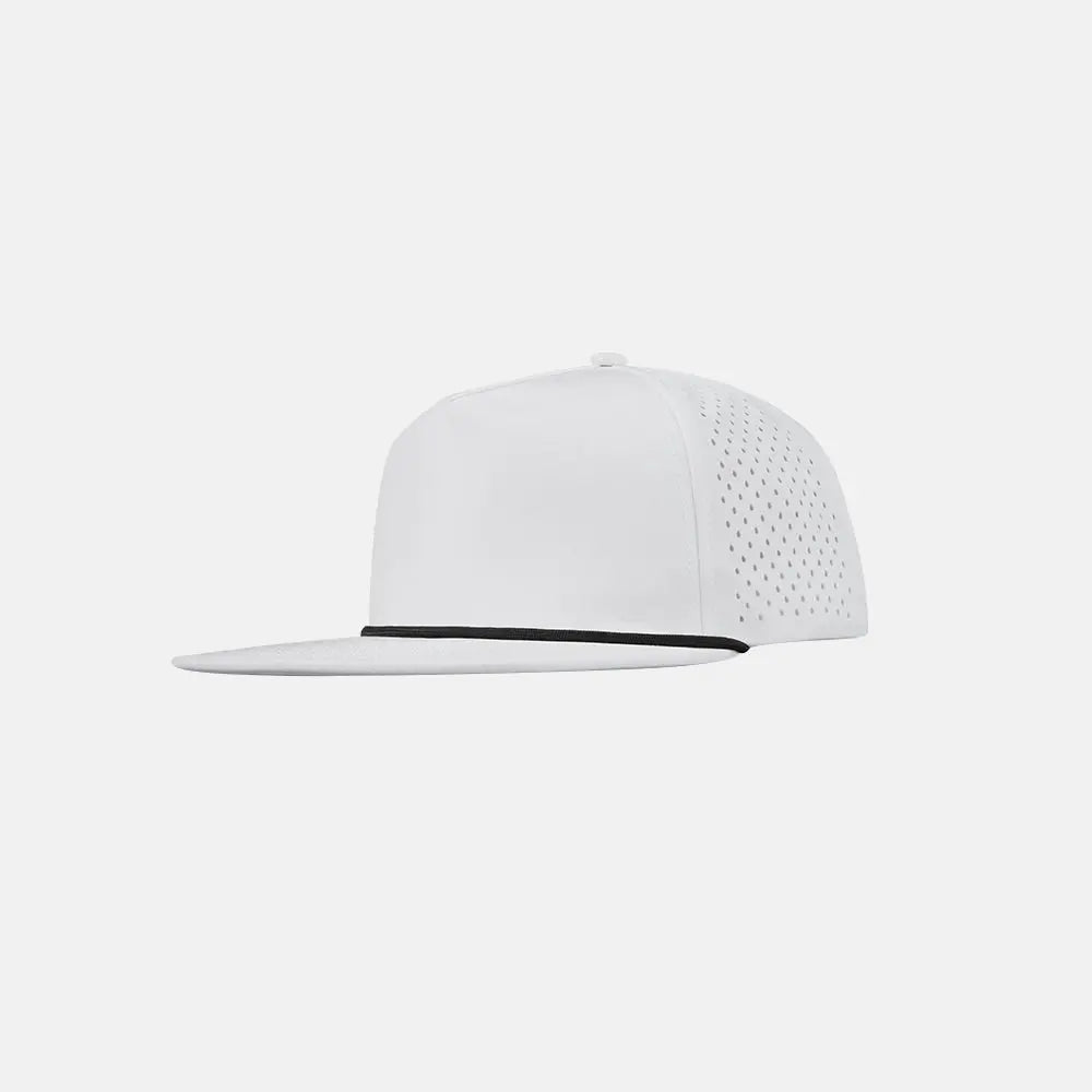 Blank Water Repellent Flat Bill Perforated Rope Snapback Hat - 5015P foremosthat