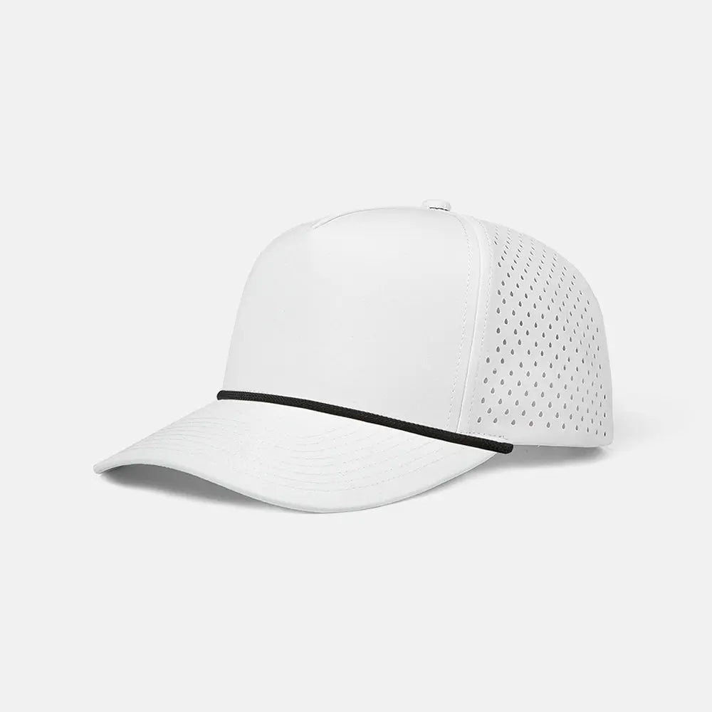 Blank Recycled Water Repellent Snapback Golf Rope Hat - 6526P White K178-12 Foremost Hat