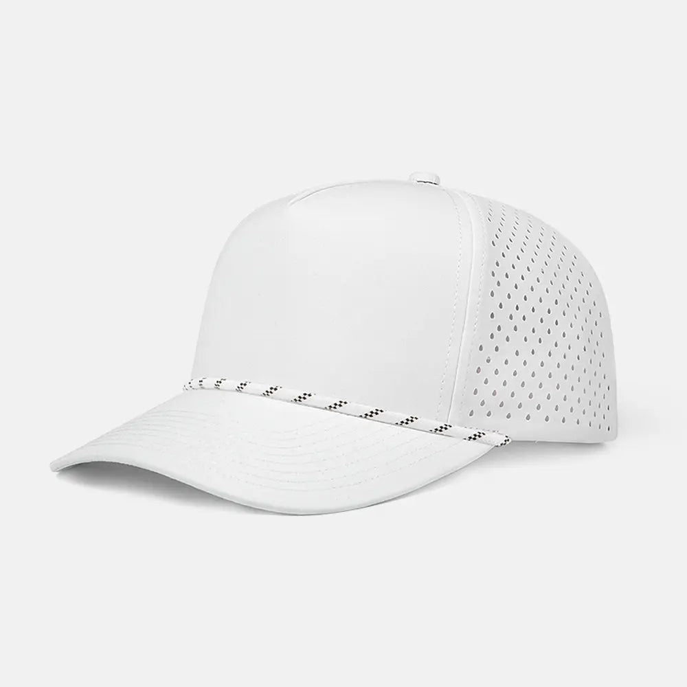 Blank Recycled Water Repellent Snapback Golf Rope Hat - 6526P White K178-6 Foremost Hat