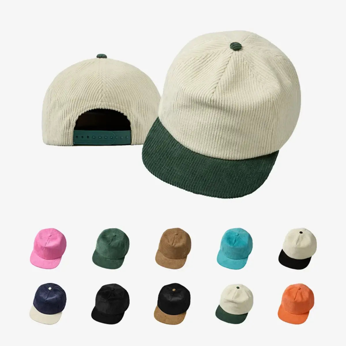 Blank 5 Panel Corduroy Snapback Hats Wholesale - 5123 Foremost Hat-Wholesale & Custom Hats