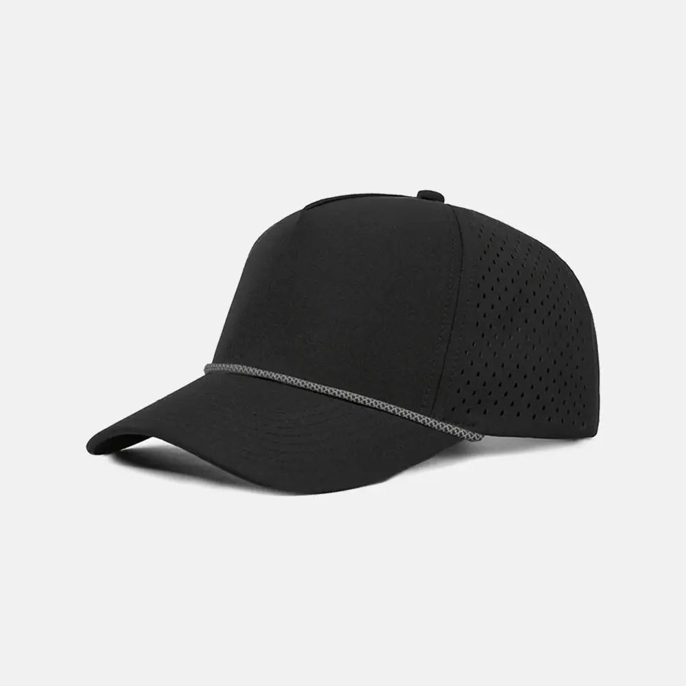 Blank Recycled Water Repellent Snapback Golf Rope Hat - 6526P Black K190-1 Foremost Hat