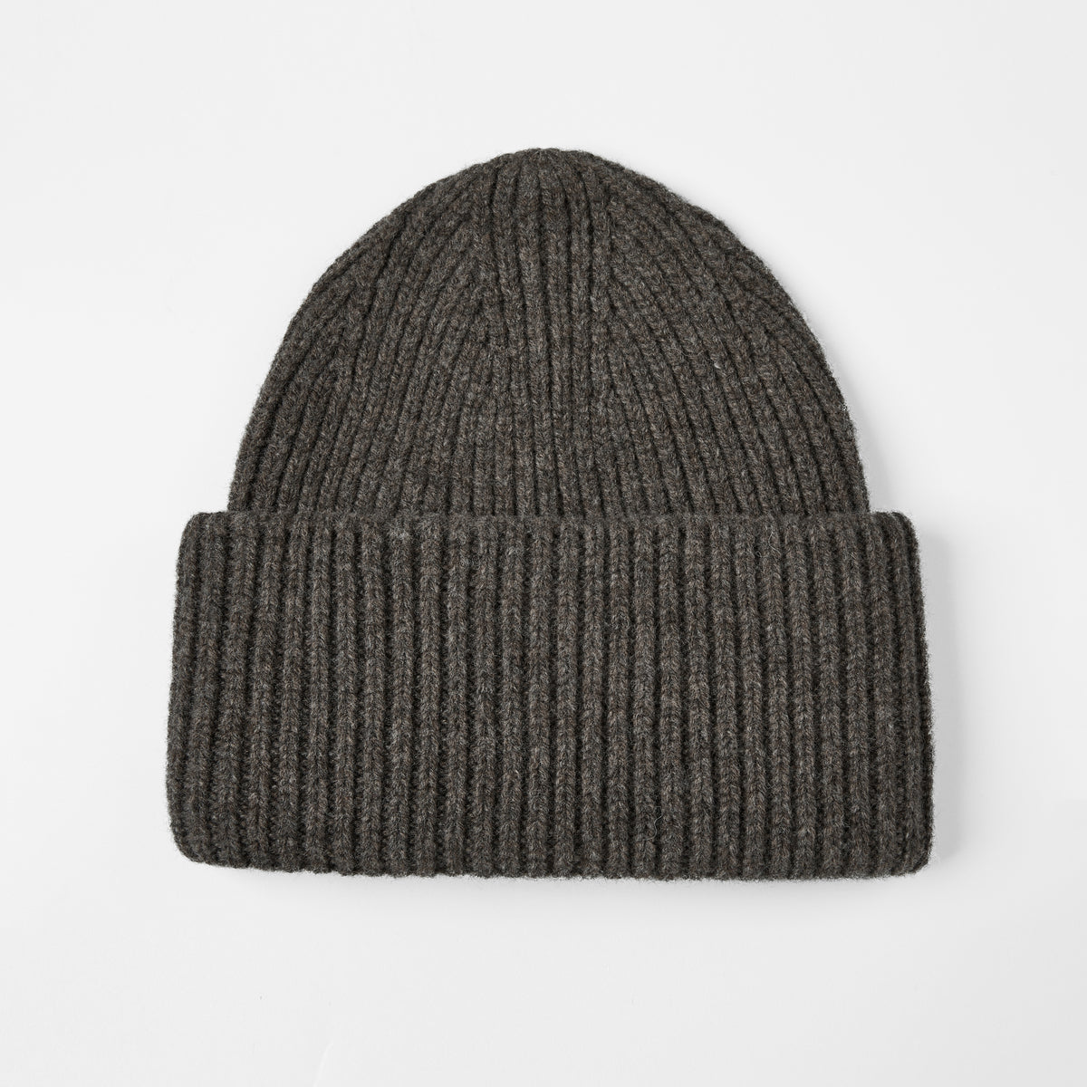 Blank High-Cuffed 100% Merino Wool Beanie - 1338 Coffee foremosthat