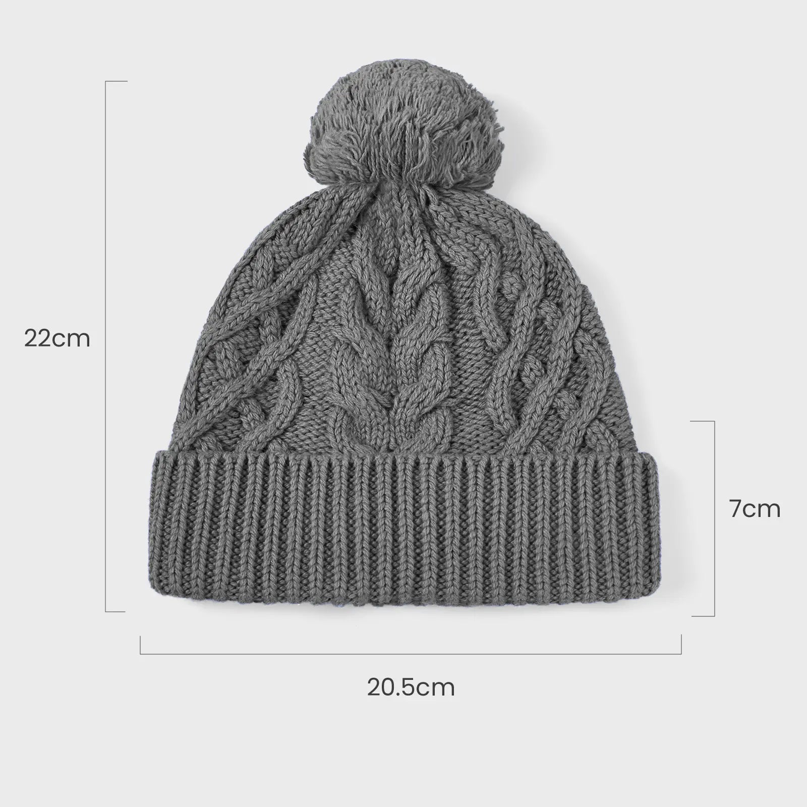 Blank Cable Knit Pom Pom Beanie Wholesale - 1168 Foremost Hat-Wholesale & Custom Hats