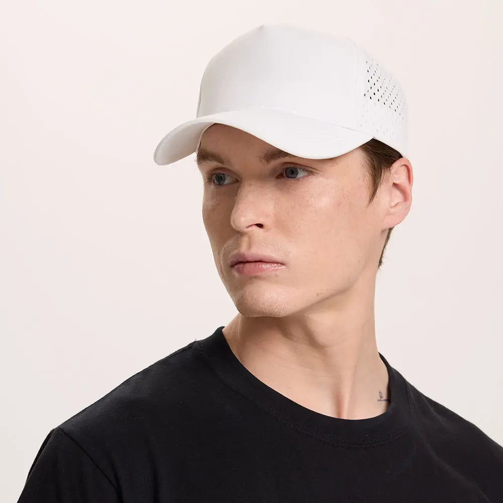 Blank 5 Panel Water Repellent Recycled Perforated Snapback Golf Hat- 6526 foremosthat