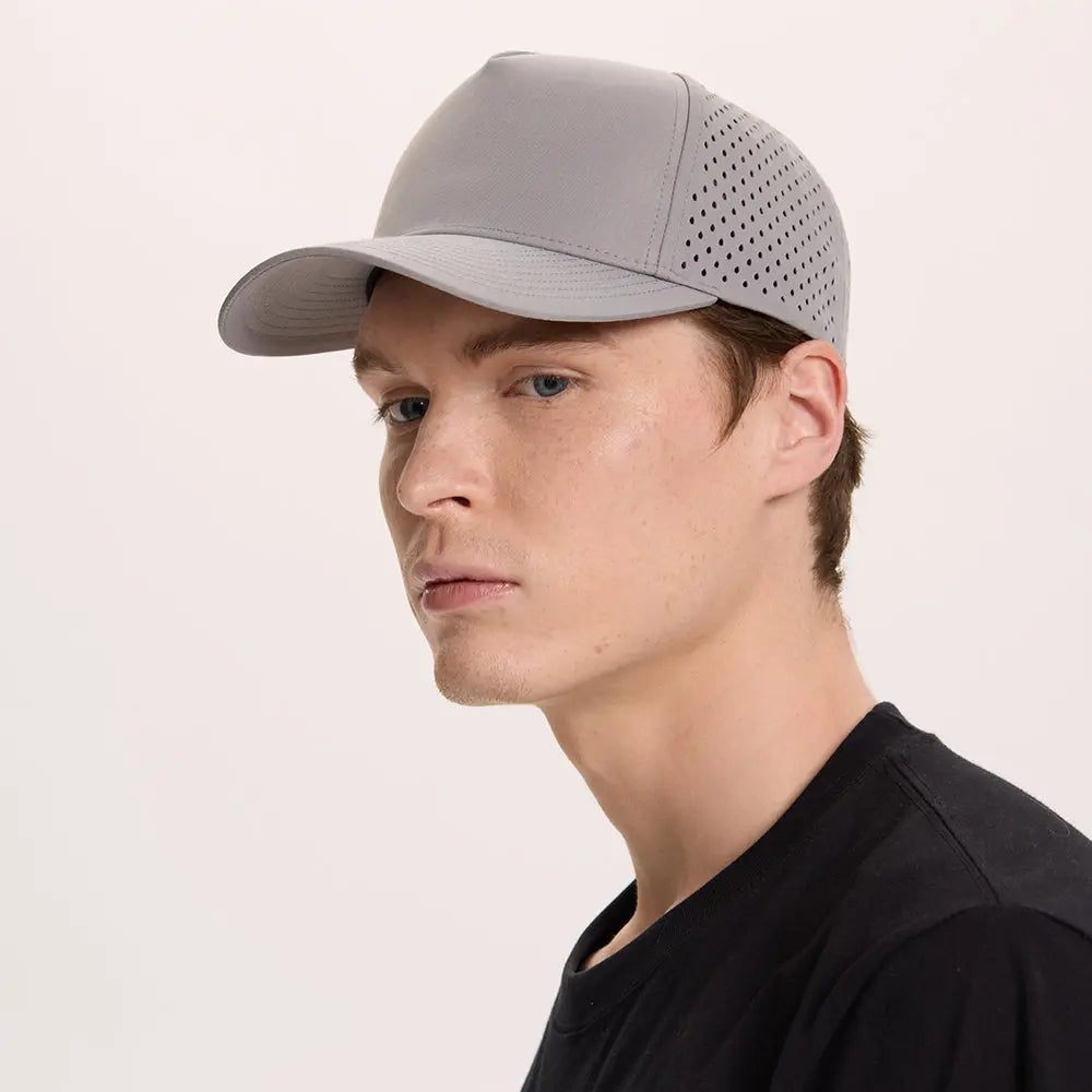Blank 5 Panel Water Repellent Recycled Perforated Snapback Golf Hat- 6526 foremosthat