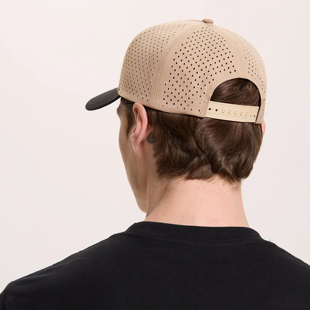 Blank 5 Panel Water Repellent Recycled Perforated Snapback Golf Hat- 6526 foremosthat