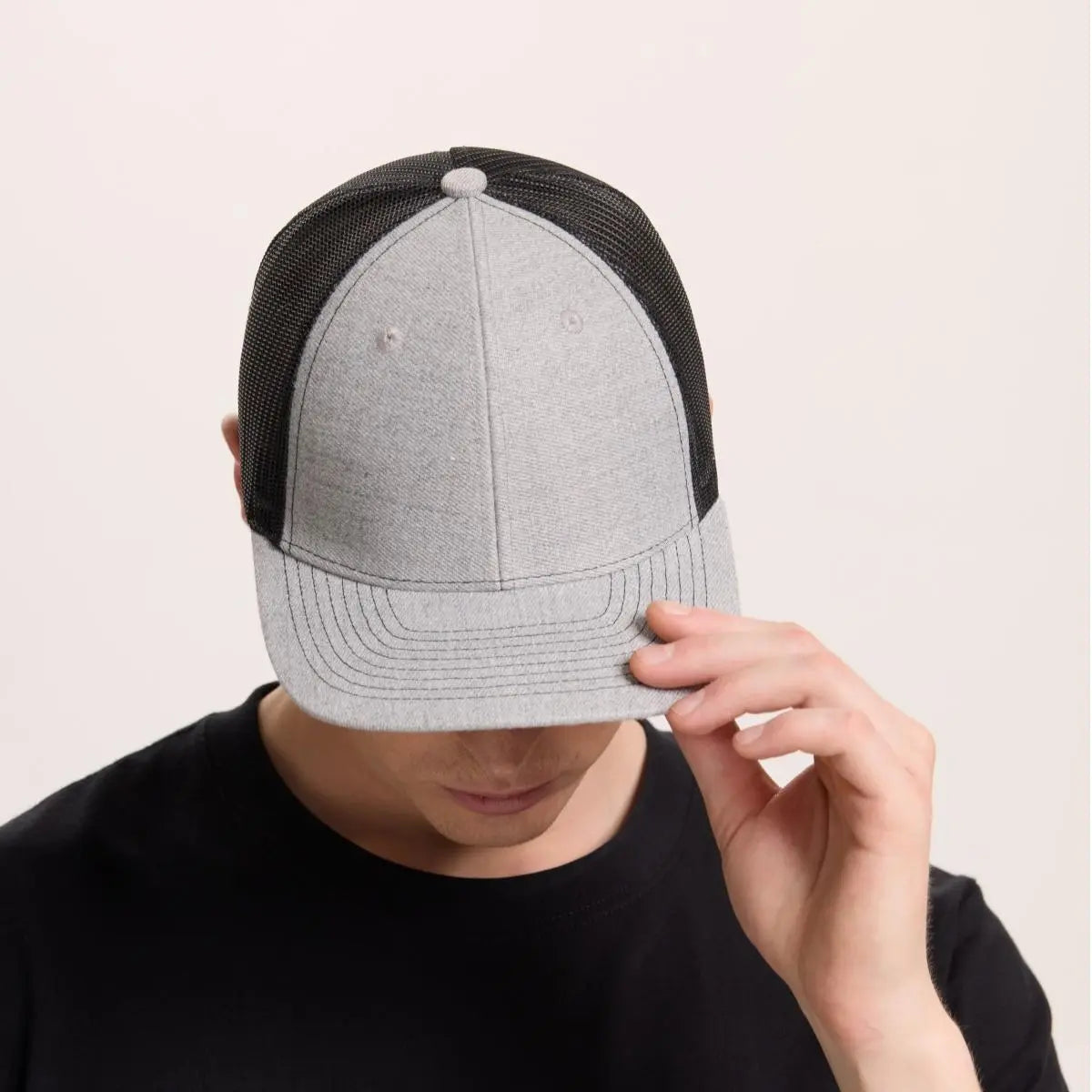 Blank 6 Panel Structured Mesh Trucker Hat Wholesale - 7018