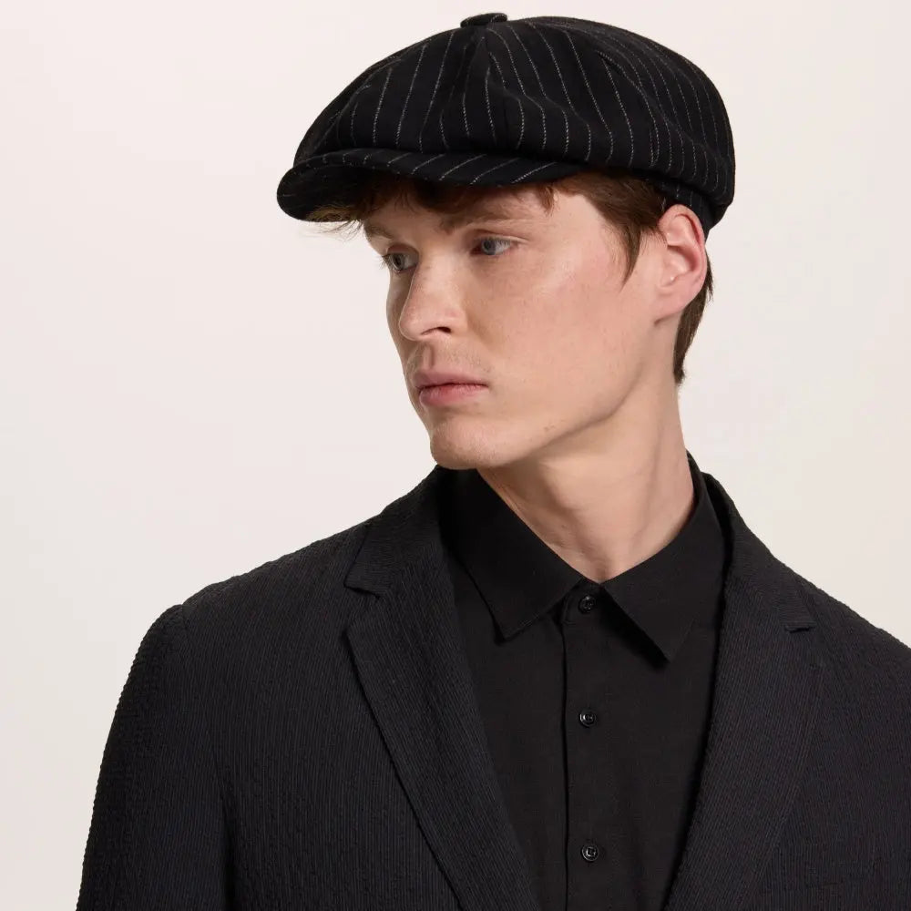 Blank Stripe Wool Newsboy Cap - 423 foremosthat