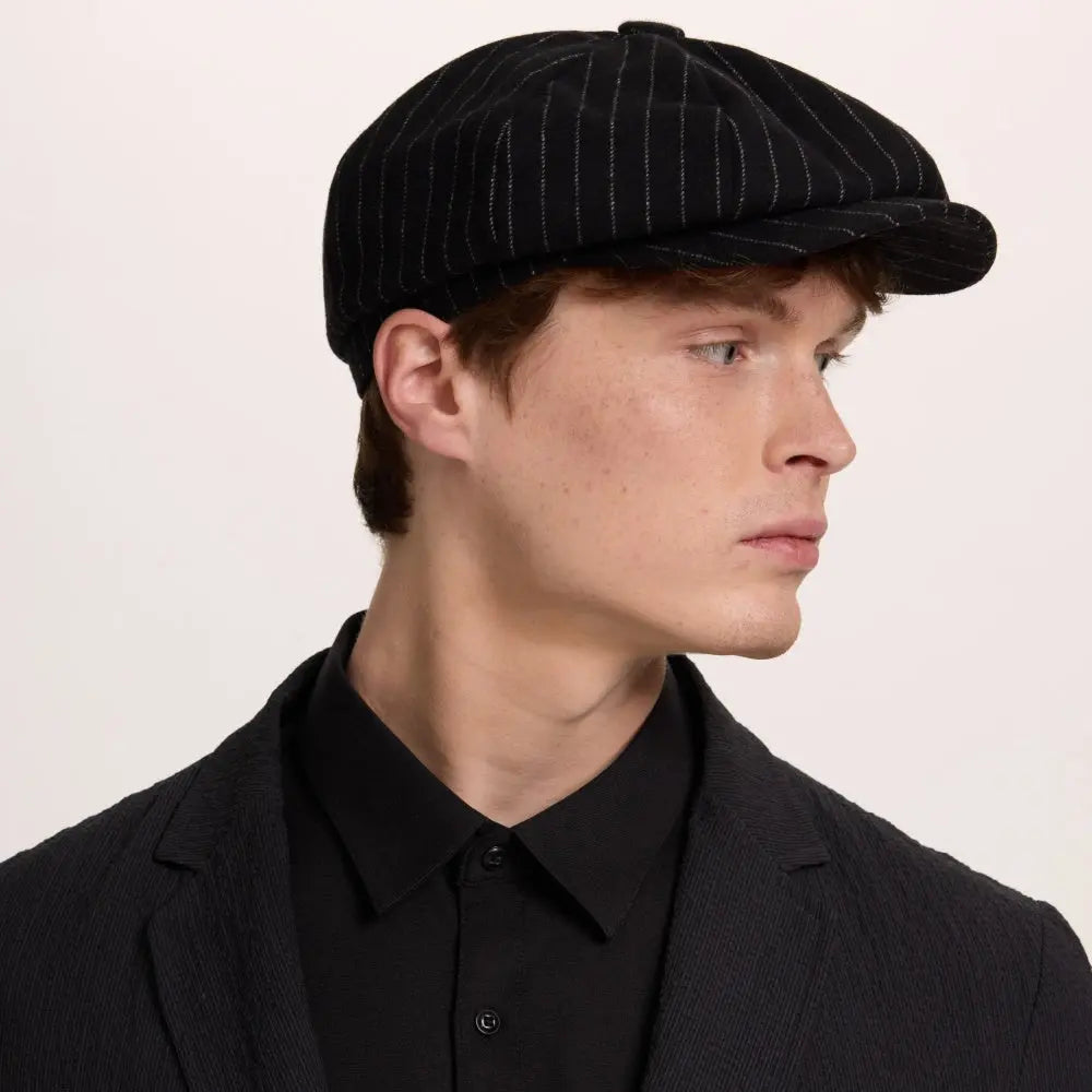 Blank Stripe Wool Newsboy Cap - 423 foremosthat