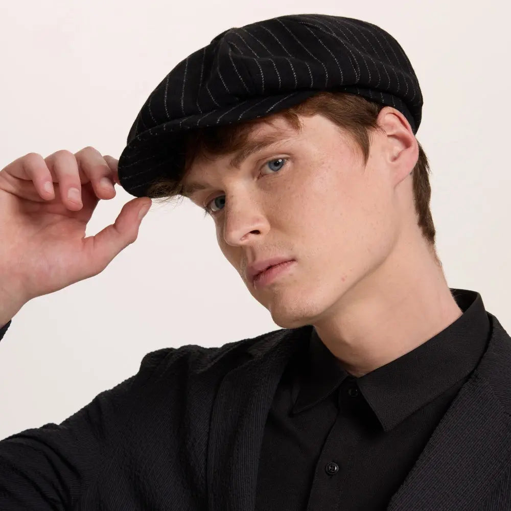 Blank Stripe Wool Newsboy Cap - 423 foremosthat