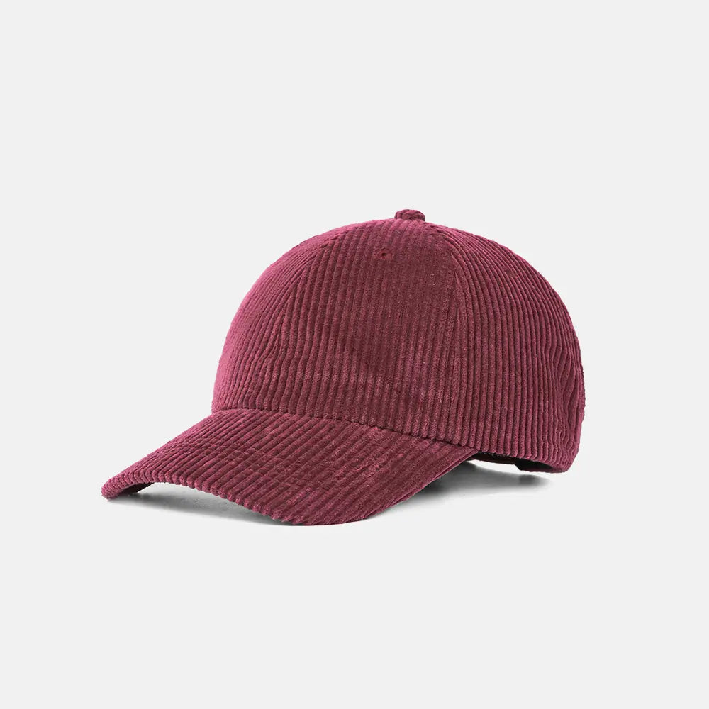 Blank 6 Panel Unstructured Corduroy Dad Hat - 6515 Claret foremosthat