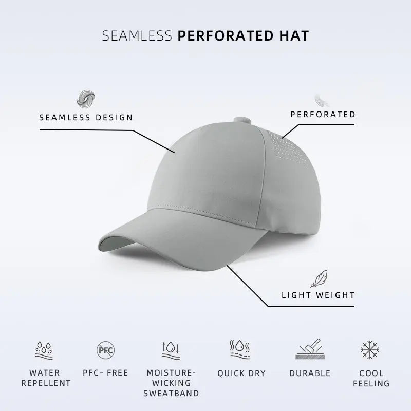 Blank Seamless Perforated Snapback Hats - 5312 foremosthat