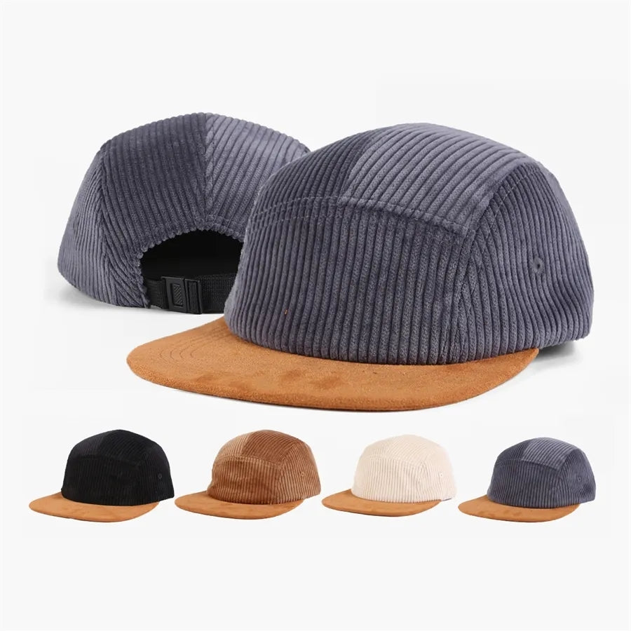 Blank 5 Panel Corduroy Camper Hat Wholesale - 6715 Foremost Hat-Wholesale & Custom Hats