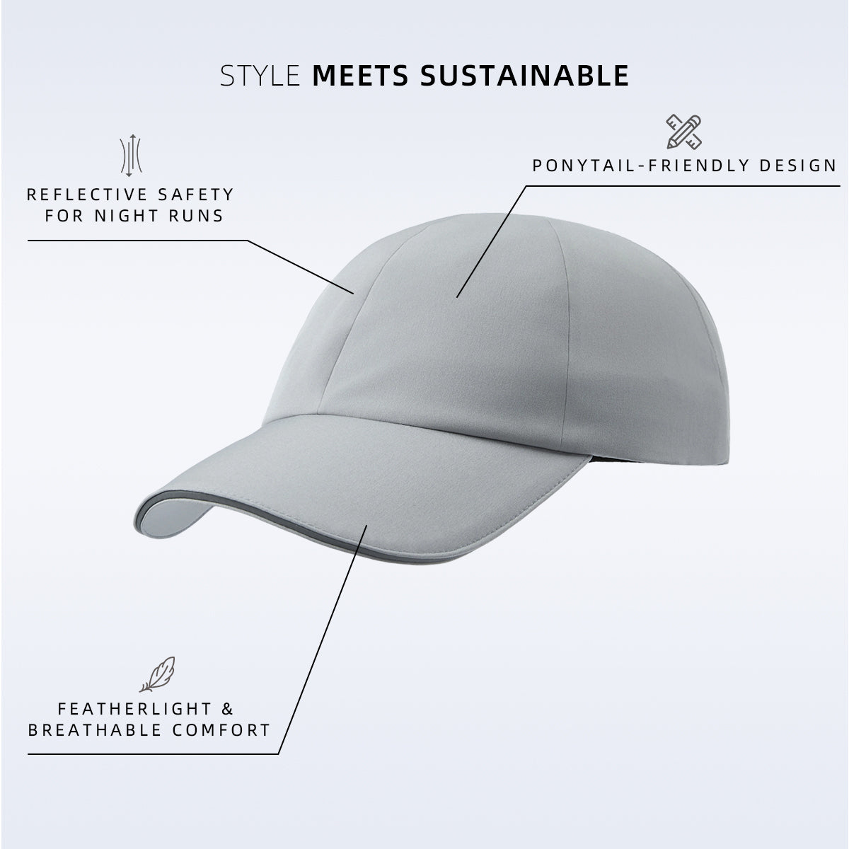 Blank Recycled Running Cap with Ponytail Opening Wholesale - 6017 Foremost Hat-Wholesale & Custom Hats