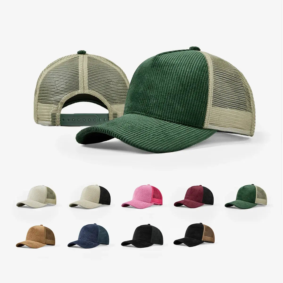 Blank 5 Panel Corduroy Trucker Hat - 5129 Foremost Hat-Wholesale & Custom Hats