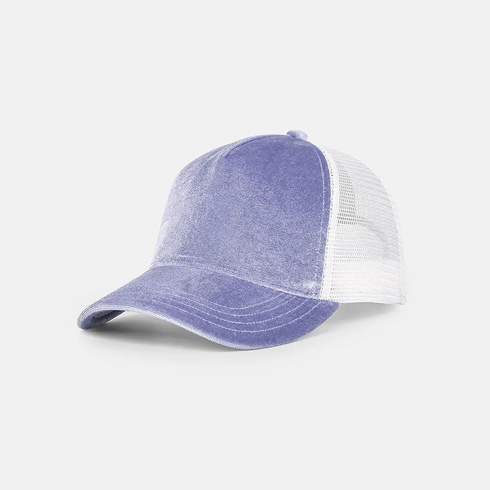 Blank 5 Panel Velvet Trucker Hat - 6529 foremosthat
