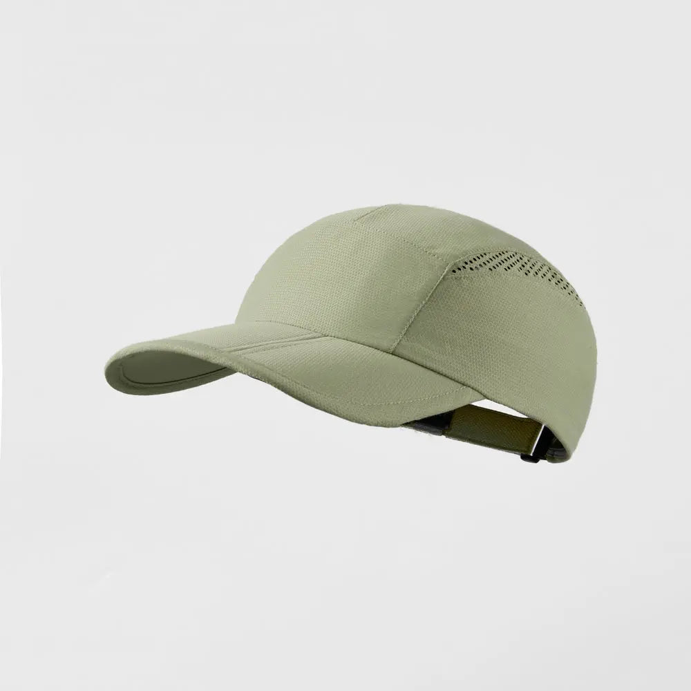 Blank Foldable Quick Dry Light Weight Running Cap - 5067 Khaki foremosthat