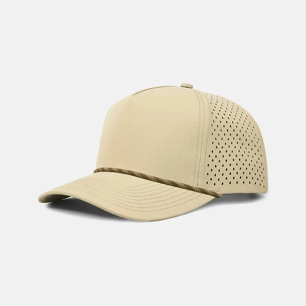 Blank Recycled Water Repellent Snapback Golf Rope Hat - 6526P Khaki K126-29 Foremost Hat