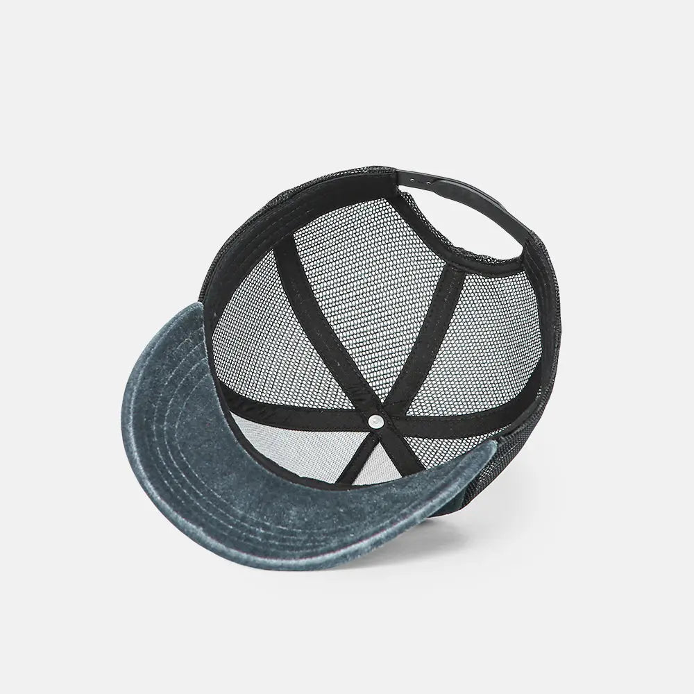 Blank 5 Panel Velvet Trucker Hat - 6529 foremosthat