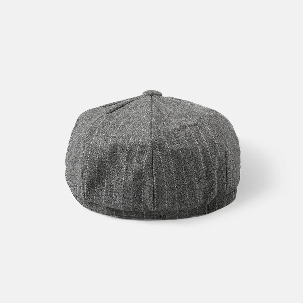 Blank Stripe Wool Newsboy Cap - 423 foremosthat