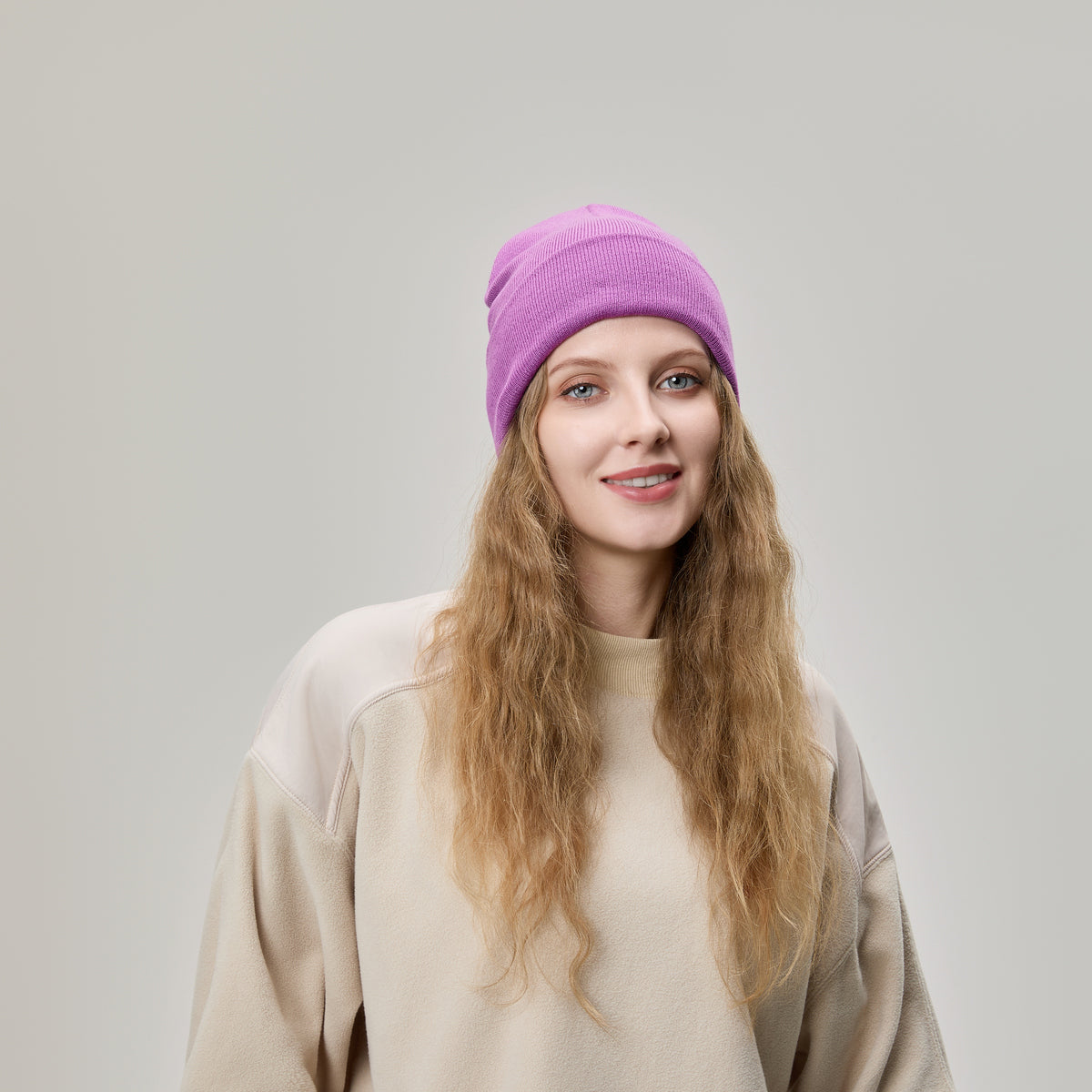 Blank Wool Blend Cuffed Beanie Wholesale - 1149 foremosthat