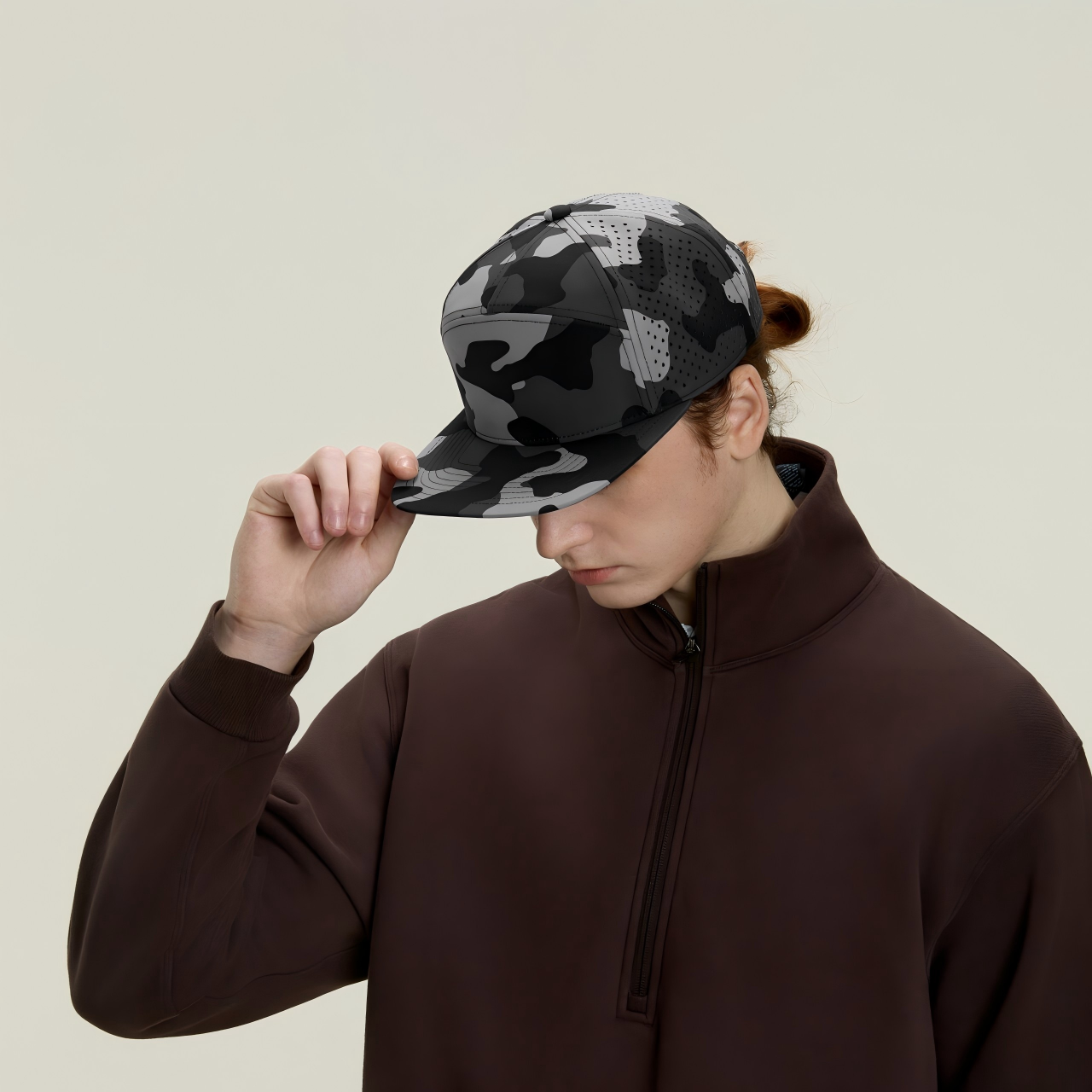 Blank Recycled 7 Panel Flat Bill Perforated Snapback Cap Wholesale - 6472 Foremost Hat-Wholesale & Custom Hats