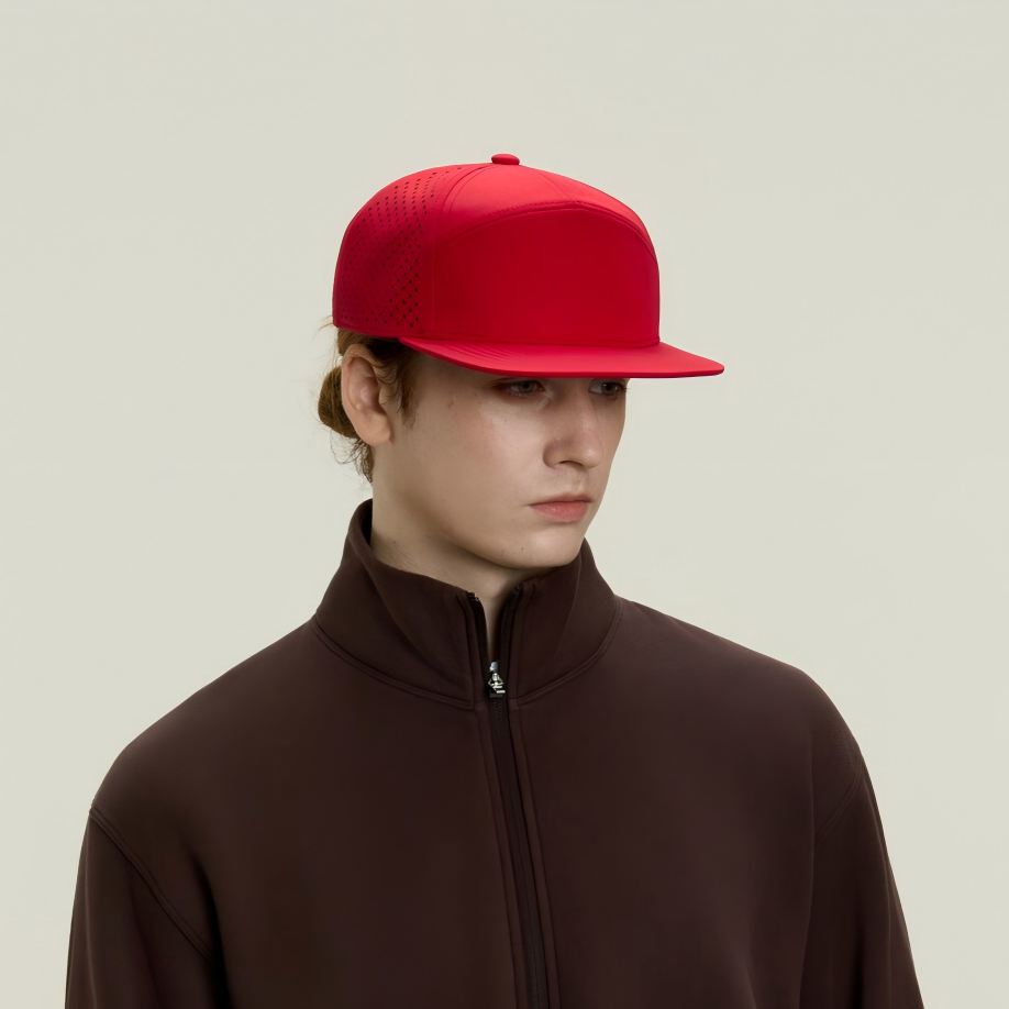 Blank Recycled 7 Panel Flat Bill Perforated Snapback Cap Wholesale - 6472 Foremost Hat-Wholesale & Custom Hats