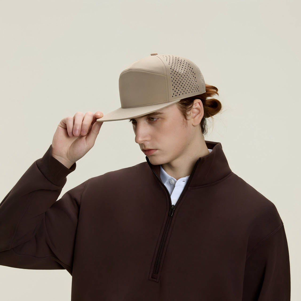 Blank Recycled 7 Panel Flat Bill Perforated Snapback Cap Wholesale - 6472 Foremost Hat-Wholesale & Custom Hats
