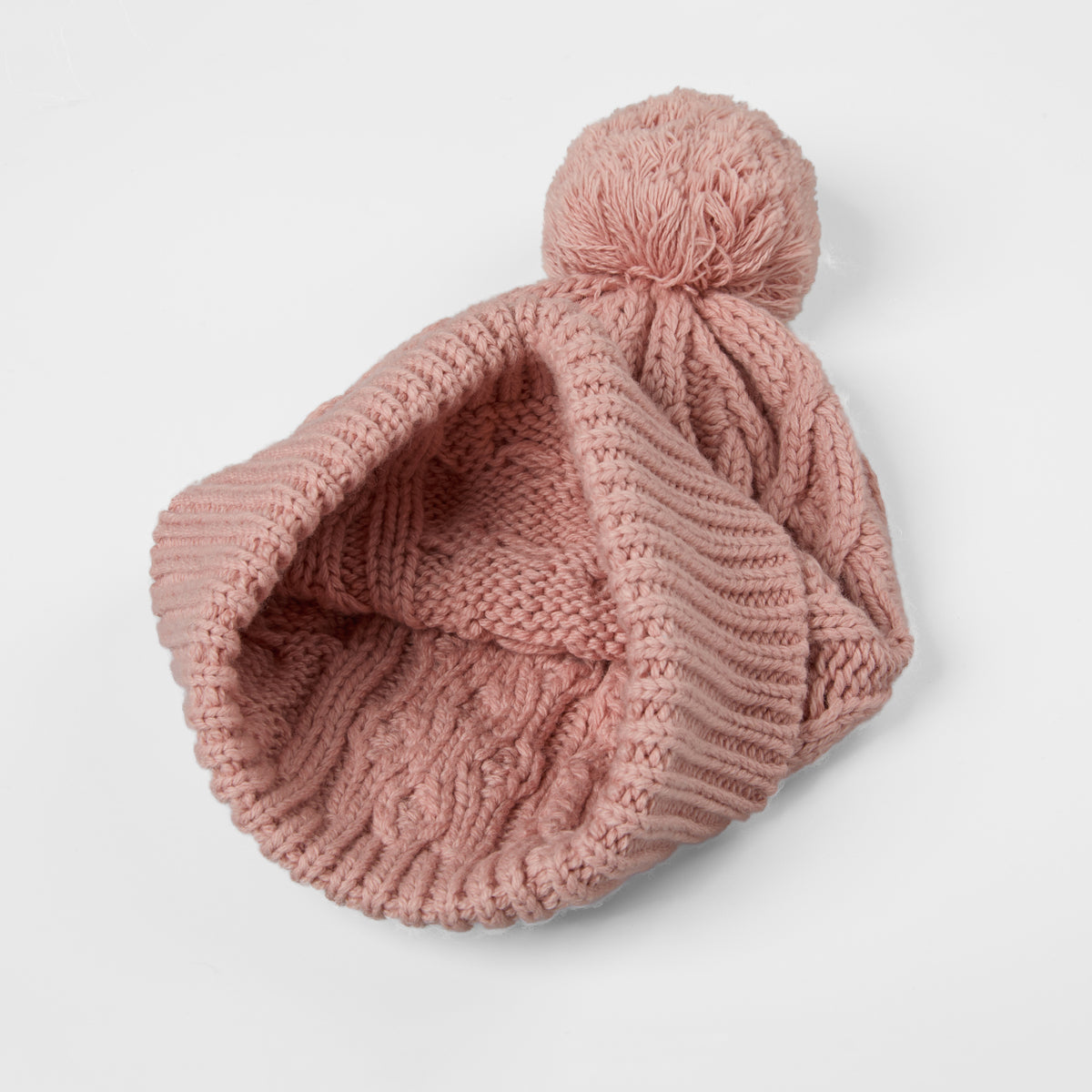 Blank Cable Knit Pom Pom Beanie Wholesale - 1168 foremosthat