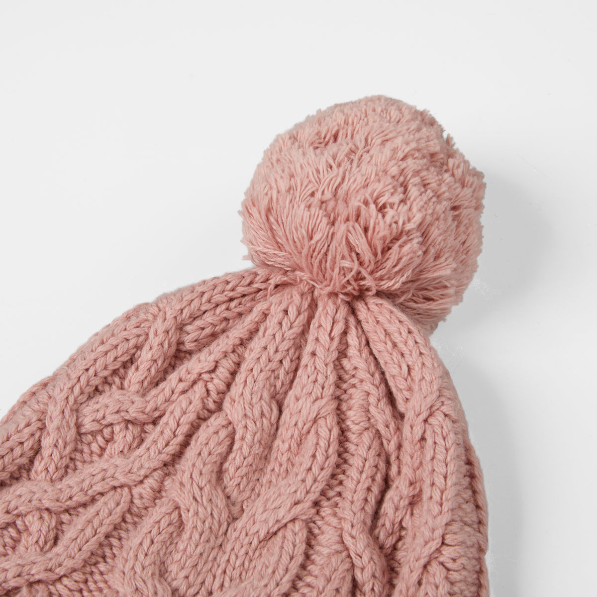 Blank Cable Knit Pom Pom Beanie Wholesale - 1168 foremosthat