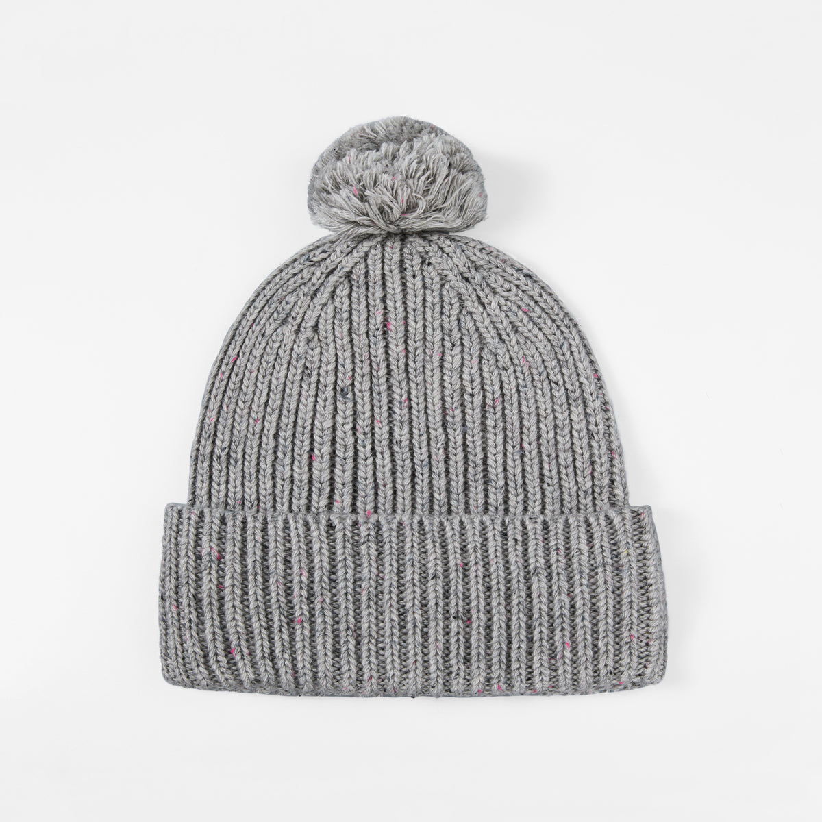 Blank Wool Flecked Pom Pom Beanie Wholesale - 1192 foremosthat