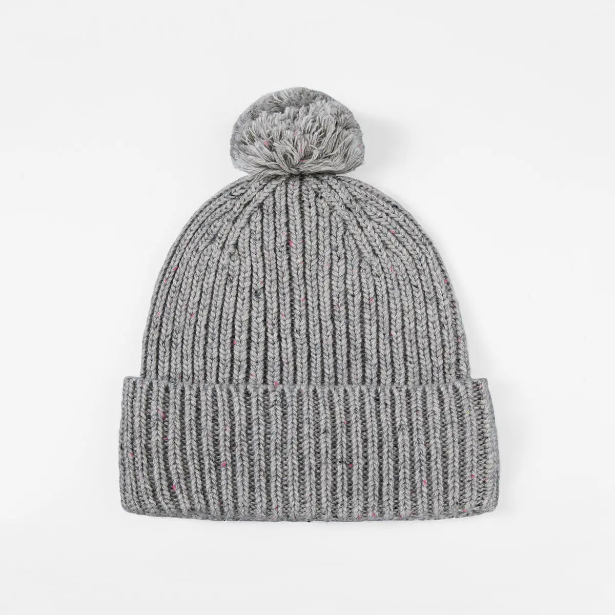 Blank Wool Flecked Pom Pom Beanie Wholesale - 1192 Foremost Hat-Wholesale & Custom Hats