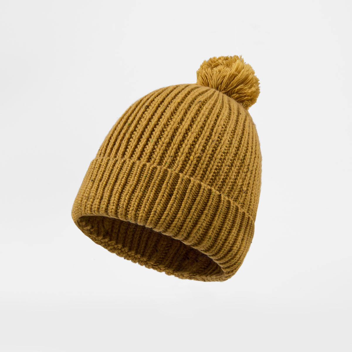 Blank Wool Flecked Pom Pom Beanie Wholesale - 1192 Ginger foremosthat