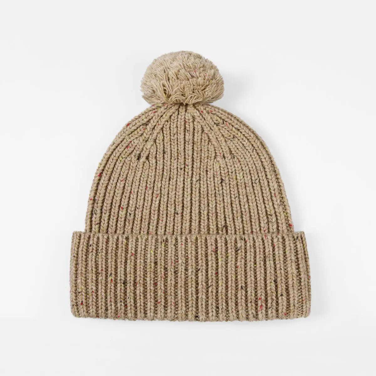 Blank Wool Flecked Pom Pom Beanie Wholesale - 1192 Foremost Hat-Wholesale & Custom Hats