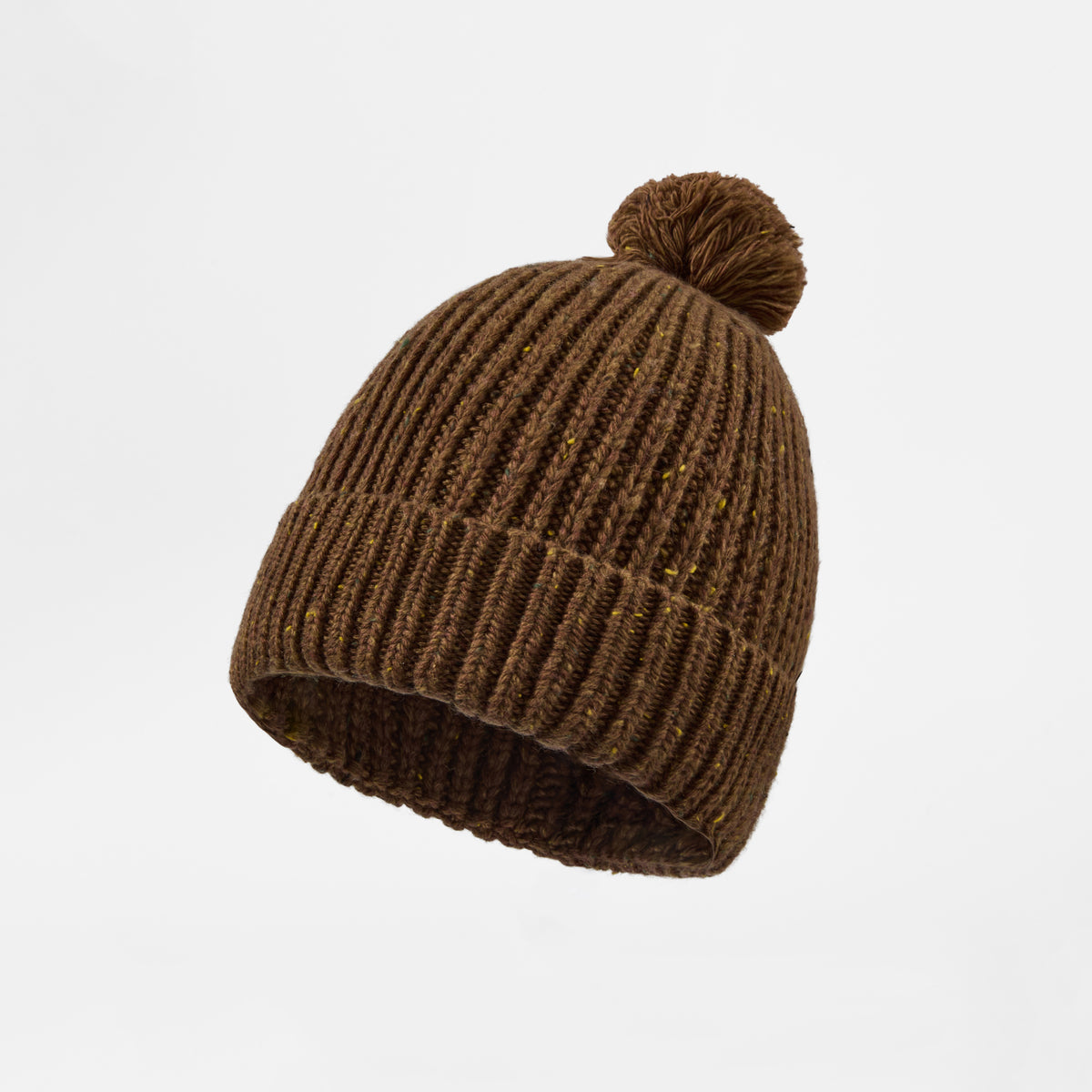 Blank Wool Flecked Pom Pom Beanie Wholesale - 1192 Camel foremosthat