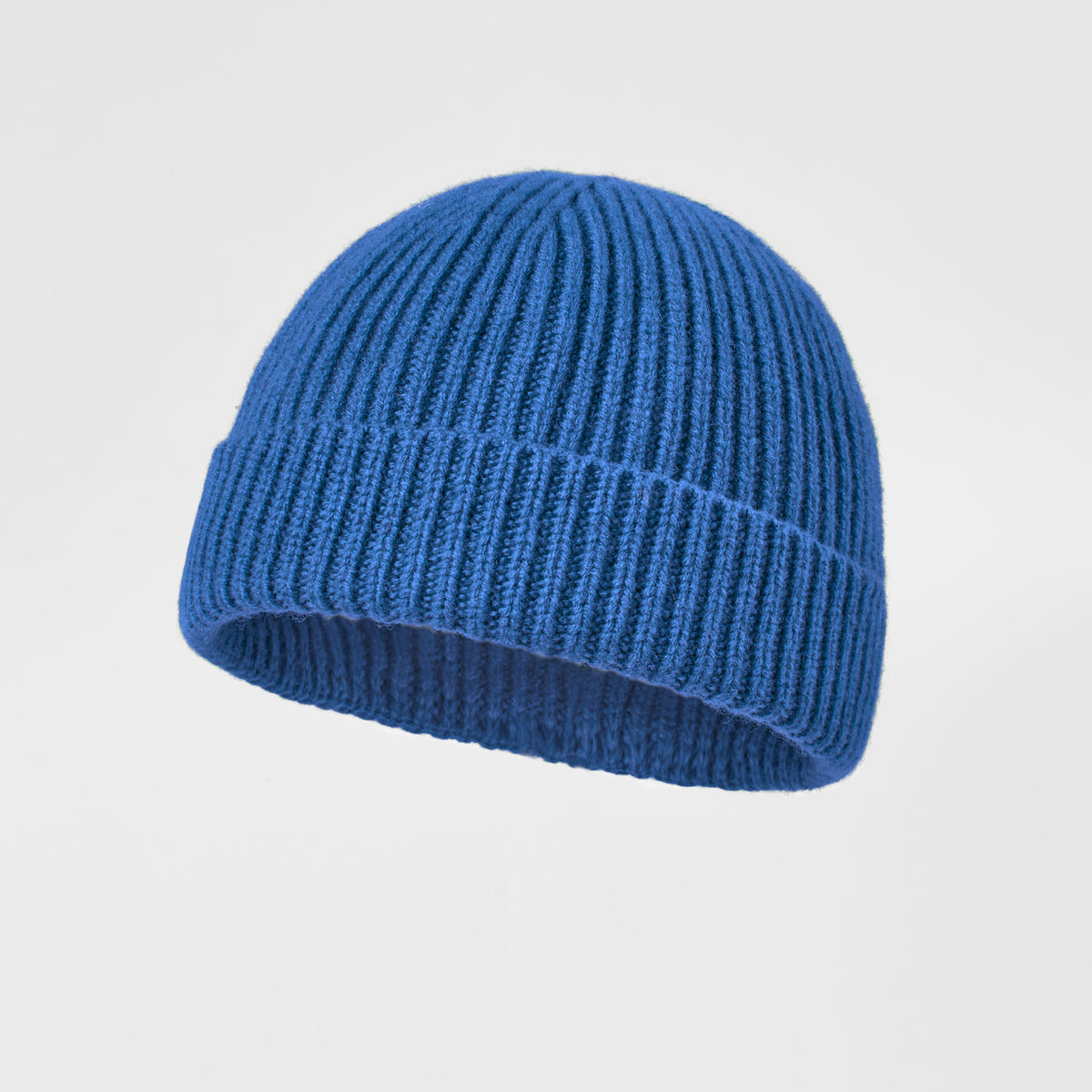 Blank 100% Merino Wool Short Fisherman Beanie Wholesale - 1281 Royal Blue foremosthat