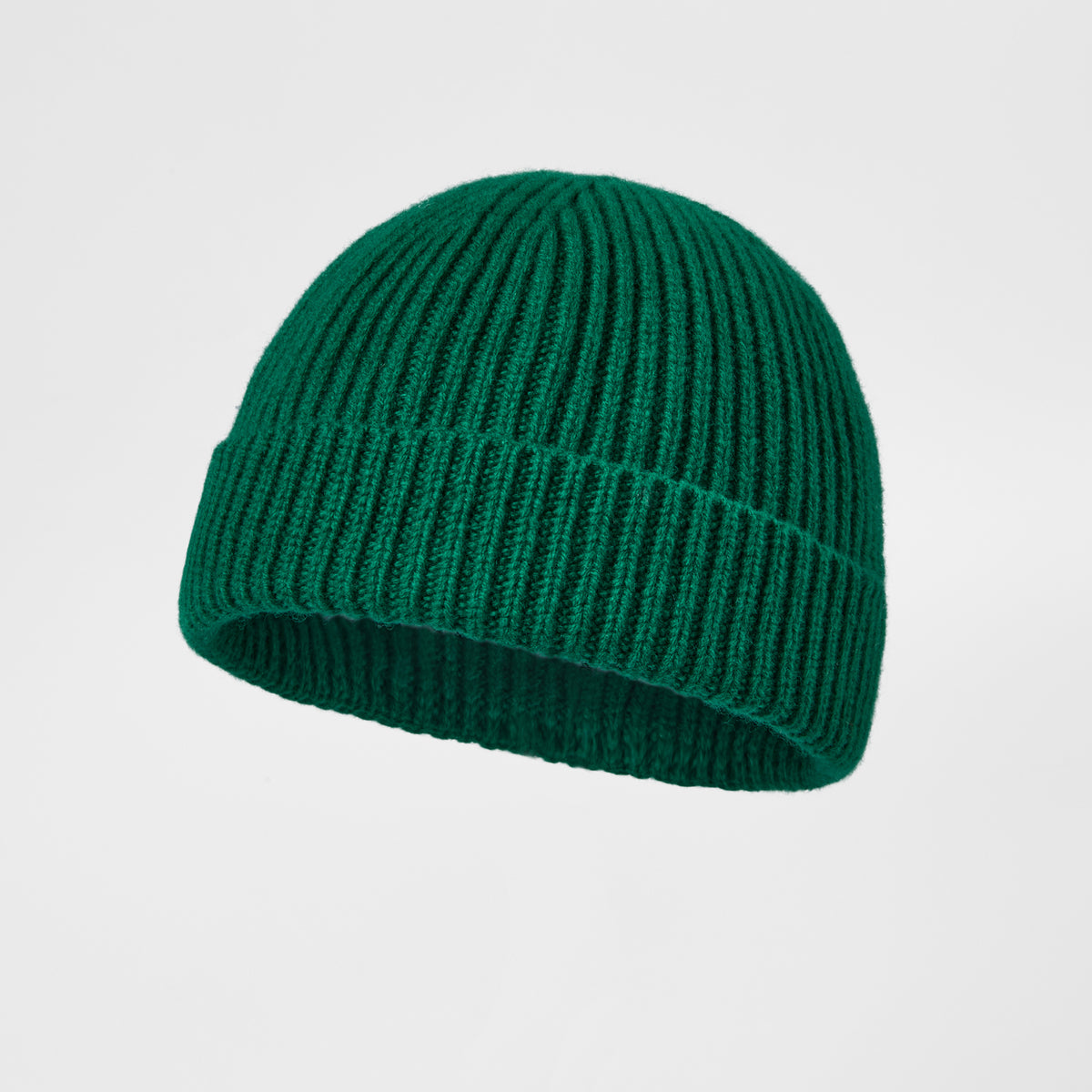 Blank 100% Merino Wool Short Fisherman Beanie Wholesale - 1281 Green foremosthat