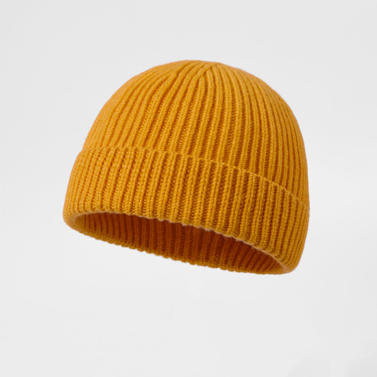 Blank 100% Merino Wool Short Fisherman Beanie Wholesale - 1281 Ginger foremosthat