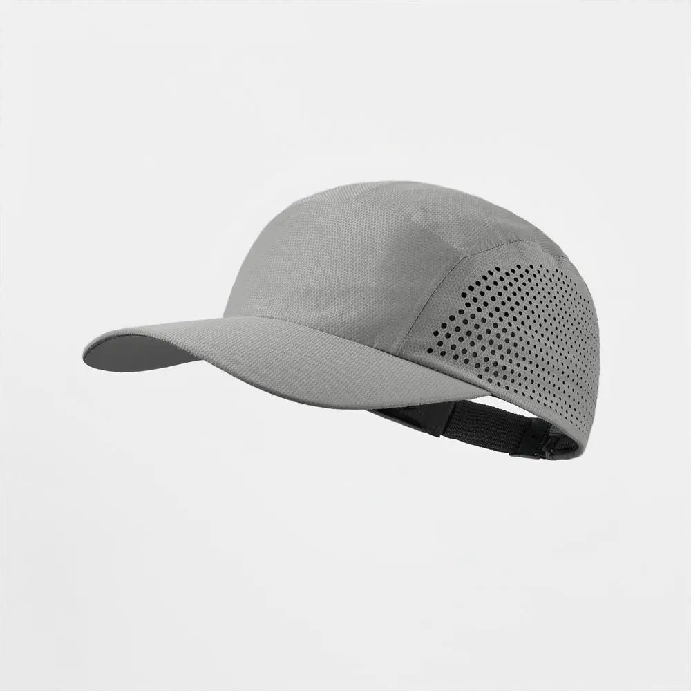 Blank Seamless Perforated Water Repellent Lightweight Running Cap - 5027 Grey foremosthat